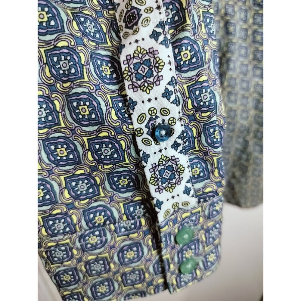 5620)Cinch Woman XL Multicolor Western Button Down No Pocket Performance Shirt - Picture 6 of 9